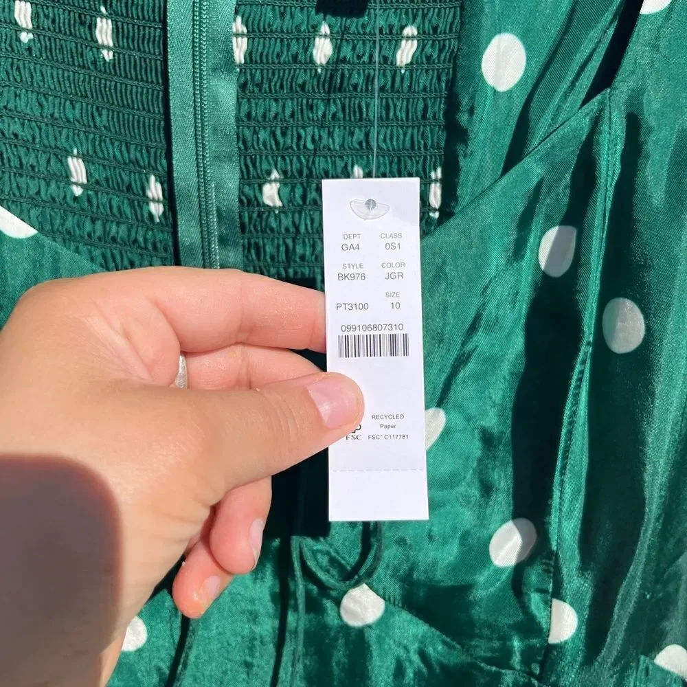 J Crew Sweetheart Long Sleeve Midi Dress in Polka Dot NWT